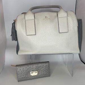 Kate Spade Cream and Gray Satchel